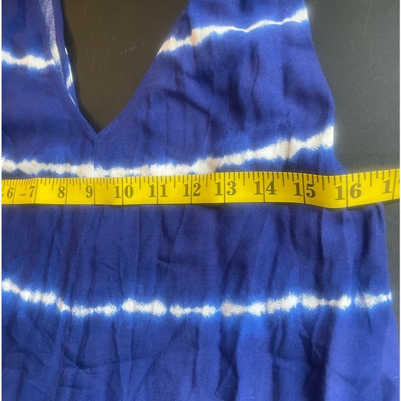 Blue, white Tie died jumper, shorts set onsie, Cover up, V neck,small - Picture 6 of 9